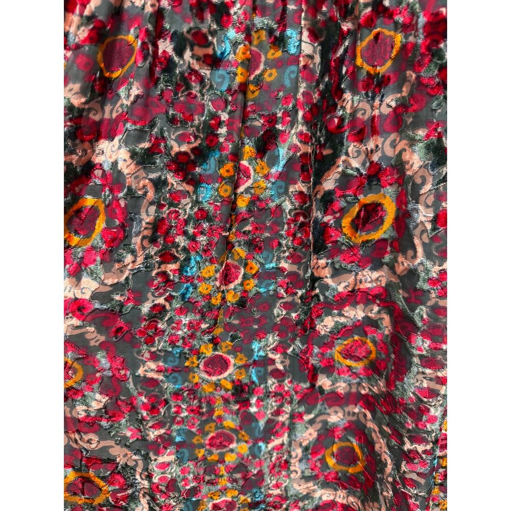 Anthropologie Floreat Abia Burnout Velvet Silk Baby Doll Mini Dress Size Small - Picture 5 of 11